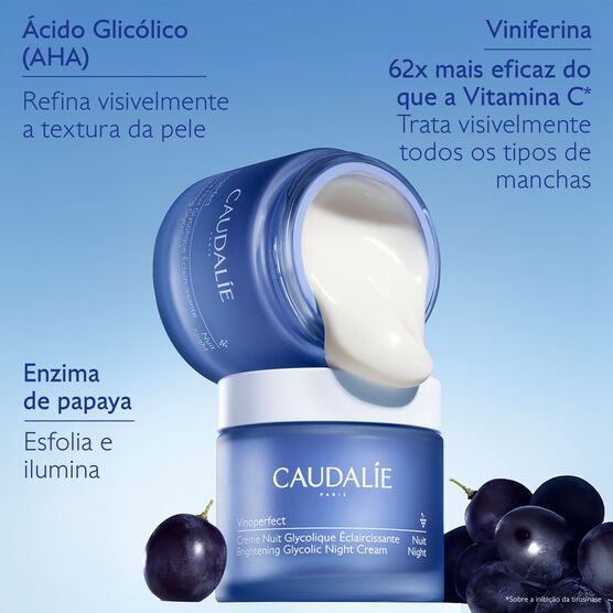 Creme Noturno Caudalie com Ácido Glicólico Vinoperfect
